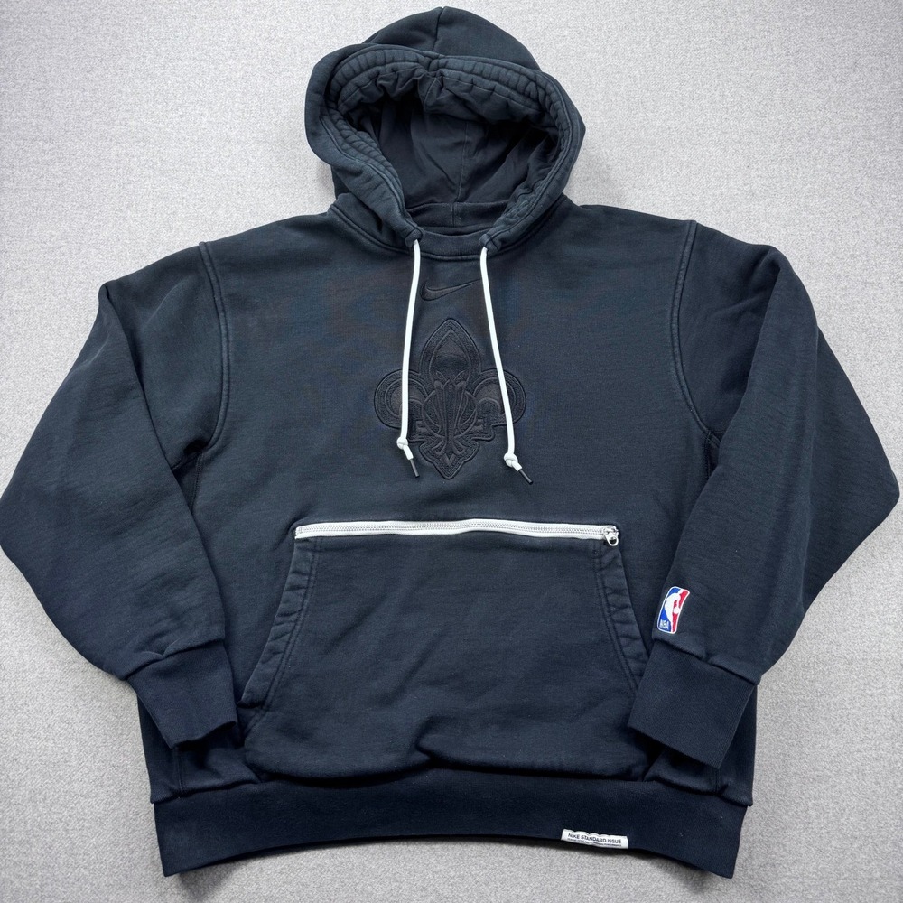 Nike NBA‎ Authentics Standard Issue New Orleans Pelicans Hoodie Mens L Black